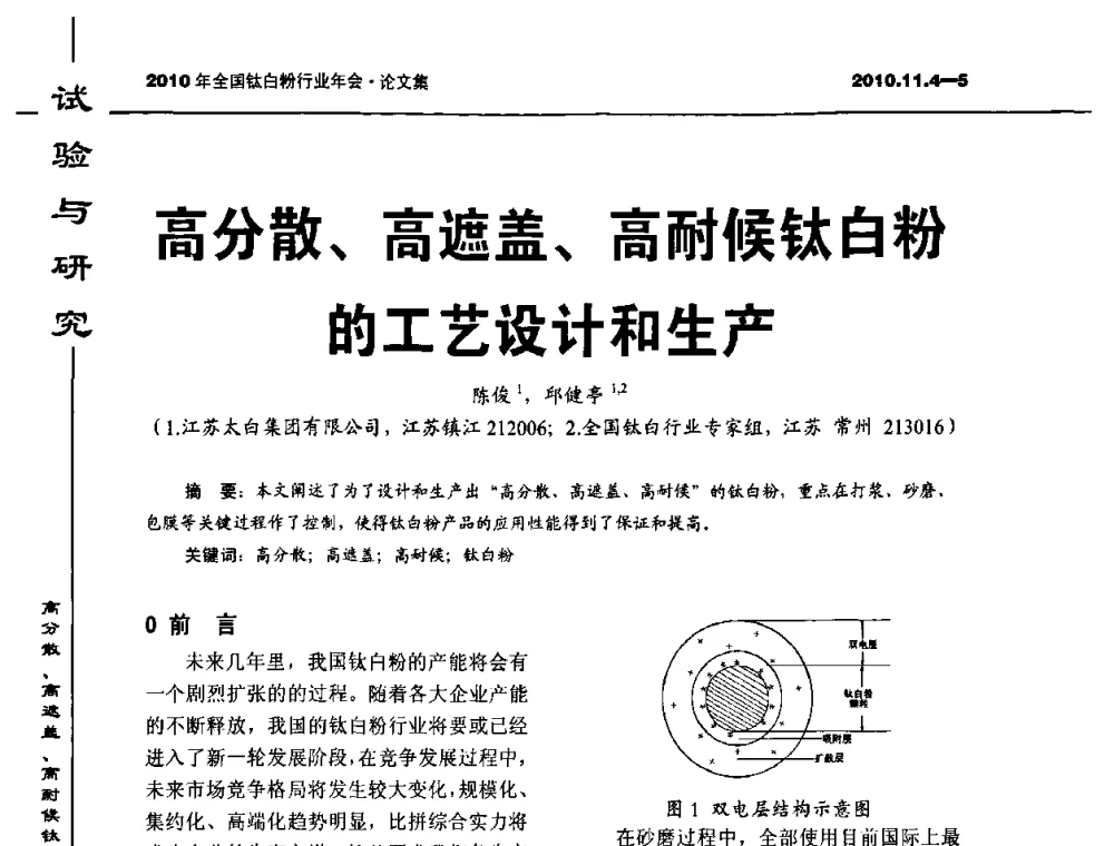 高分散、高遮盖、高耐候钛白粉的工艺设计和生产 - 2010年全国钛白粉行业年会