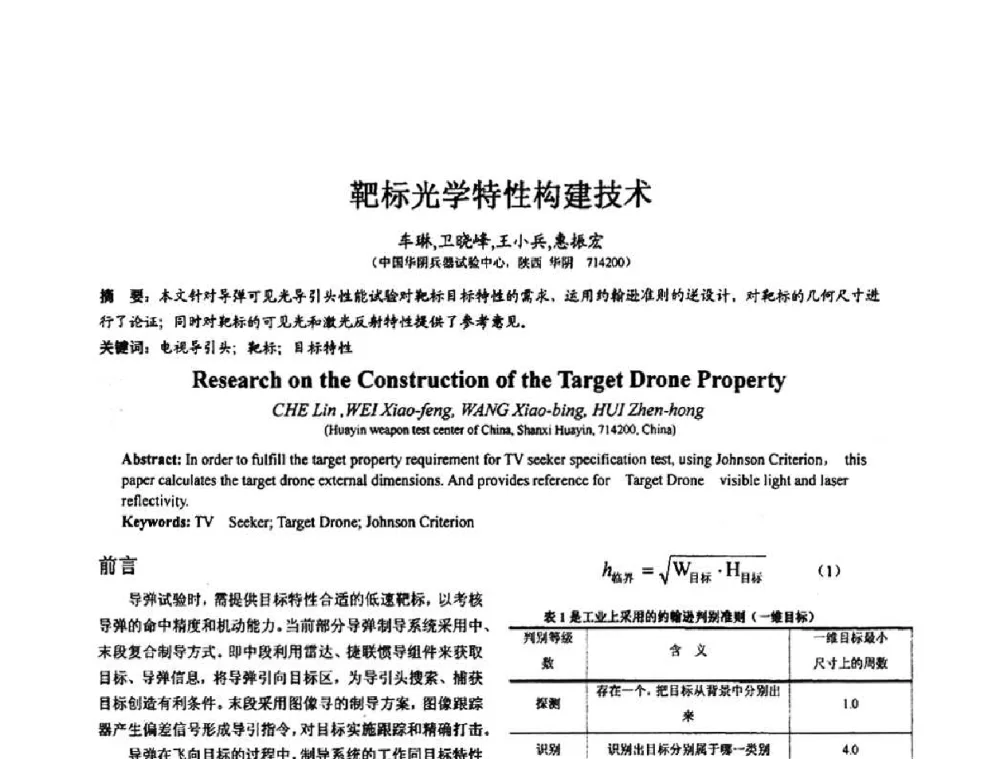靶标光学特性构建技术 - 第七届全国仿真器学术会议