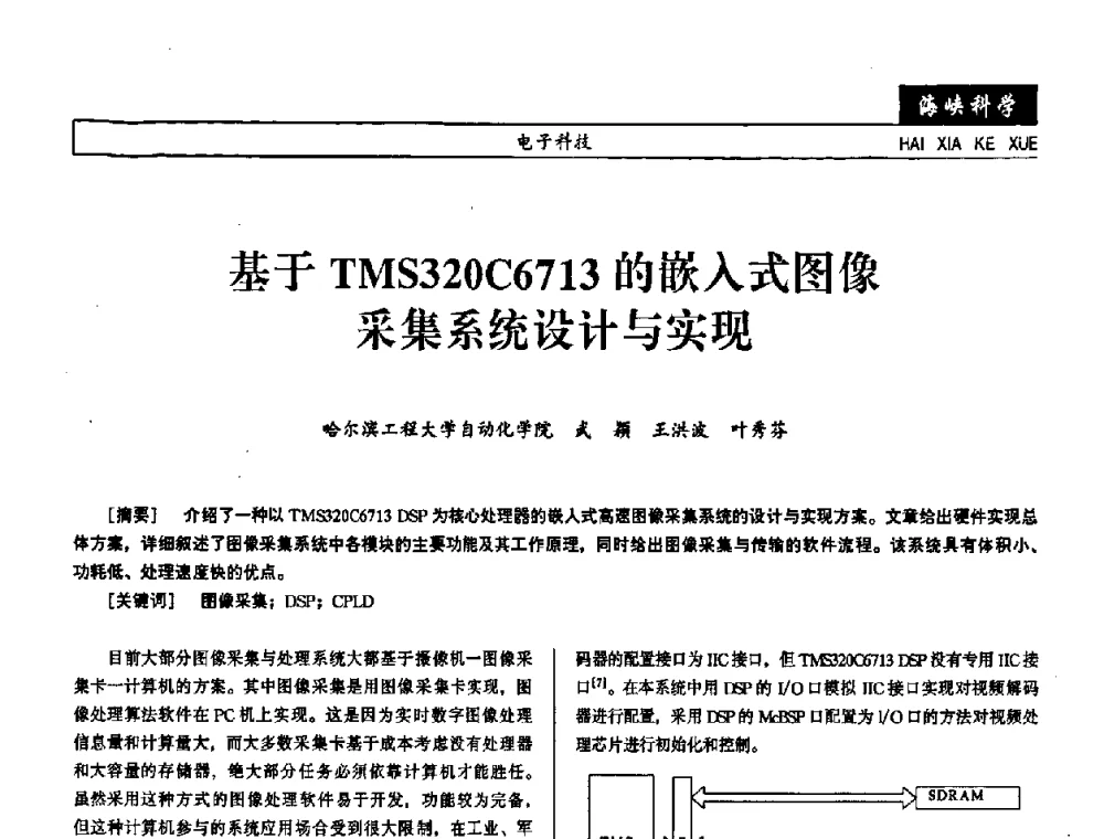 基于TMS320C6713的嵌入式图像采集系统设计与实现 - 第七届（2008年）海峡两岸科技与经济论坛