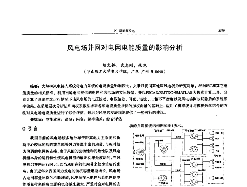 风电场并网对电网电能质量的影响分析 - 中国高等学校电力系统及其自动化专业第二十四届学术年会
