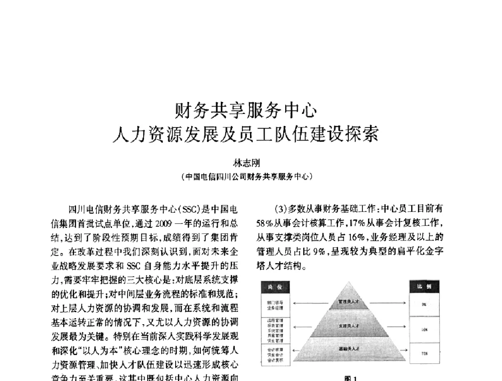 财务共享服务中心人力资源发展及员工队伍建设探索 - 四川省通信学会2010年学术年会