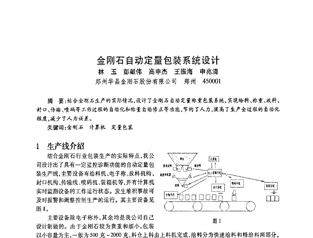 金刚石自动定量包装系统设计 - 2010海峡两岸超硬材料技术发展论坛