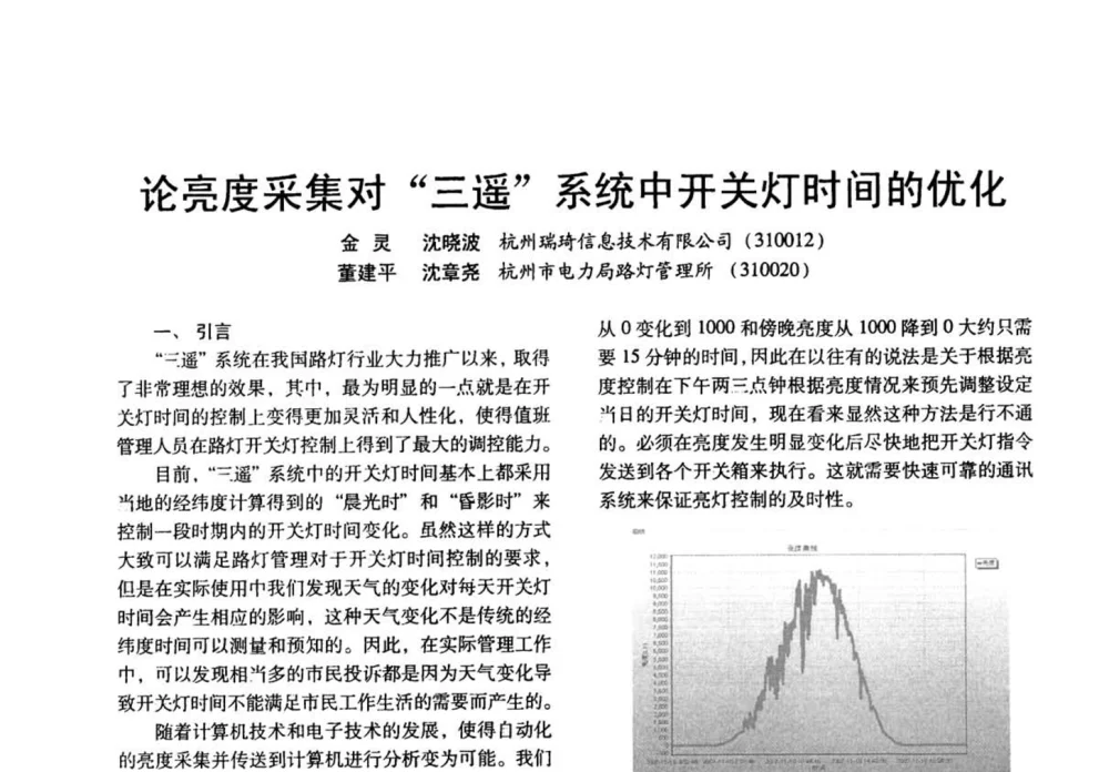 论亮度采集对“三遥”系统中开关灯时间的优化 - 四直辖市照明科技论坛、长三角照明科技论坛暨上海市照明学会2008年年会