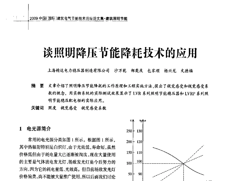 谈照明降压节能降耗技术的应用 - 2009中国(国际)建筑电气节能技术论坛