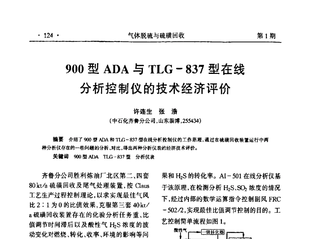 900型ADA与TLG-837型在线分析控制仪的技术经济评价 - 2009硫磺回收技术年会