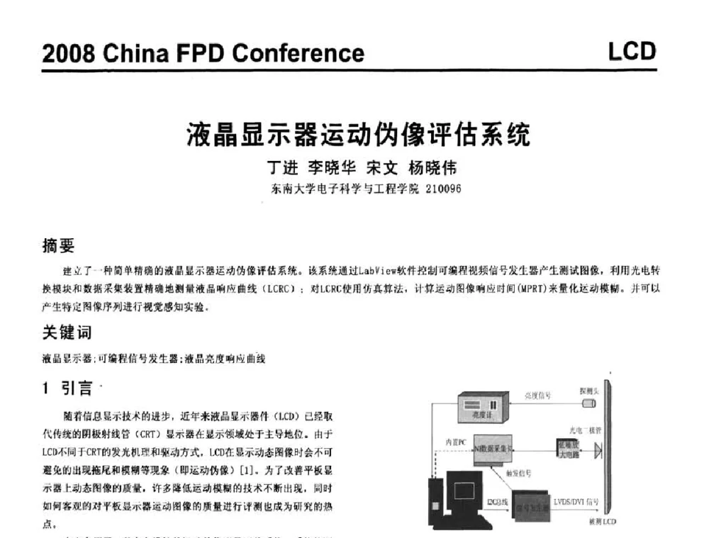 液晶显示器运动伪像评估系统 - 2008中国平板显示学术会议