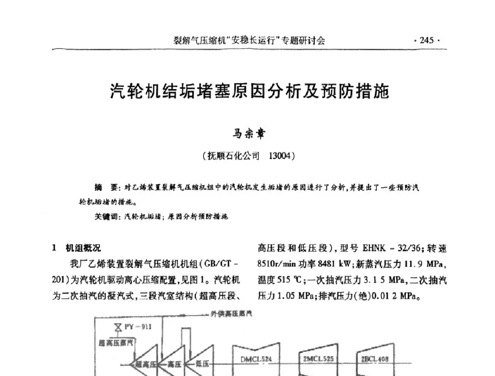 汽轮机结垢堵塞原因分析及预防措施 - 全国乙烯行业裂解气压缩机“安稳长”运行专题研讨会