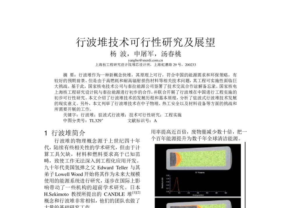 行波堆技术可行性研究及展望 - 第十三届反应堆数值计算与粒子输运学术会议暨2010年反应堆物理会议