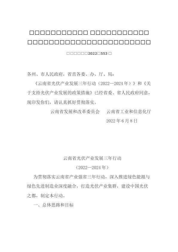 《云南省光伏产业发展三年行动（2022—2024年）》和《关于支持光伏产业发展的政策措施》.jpg