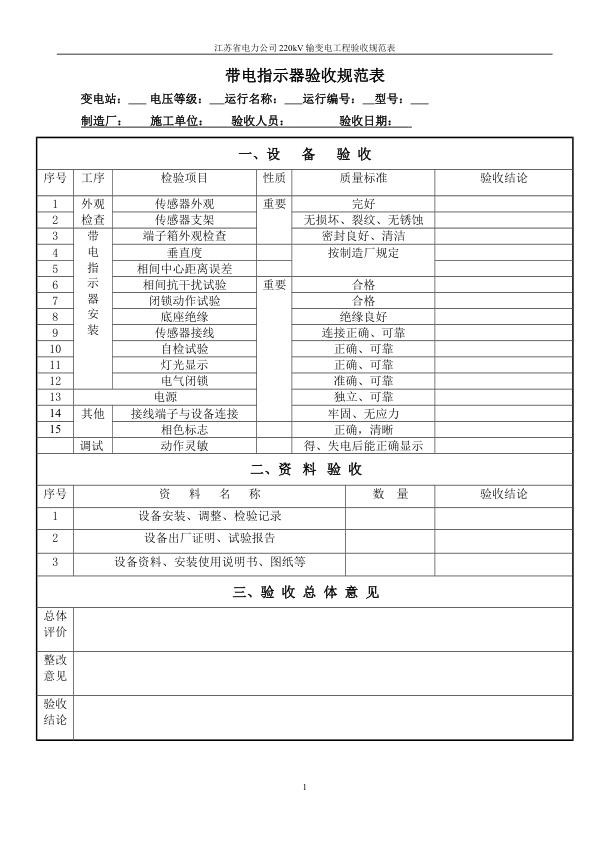 江苏省电力公司220KV输变电工程_带电指示器验收规范表.jpg